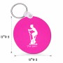 מחזיק מפתחות בצורת עיגול בעיצוב אישי עם השם שלך בעיצוב אימון ספינינג - אישה גודל המחזיק 5 × 5 ס"מ