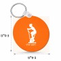 מחזיק מפתחות בצורת עיגול בעיצוב אישי עם השם שלך בעיצוב אימון ספינינג - אישה גודל המחזיק 5 × 5 ס"מ