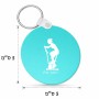 מחזיק מפתחות בצורת עיגול בעיצוב אישי עם השם שלך בעיצוב אימון ספינינג - אישה גודל המחזיק 5 × 5 ס"מ