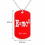 שרשרת דיסקיט מאלומיניום בעיצוב אישי עם השם שלך בעיצוב נוסחת אלברט איינשטיין גודל הדיסקיט 2.9 × 5 ס"מ