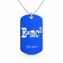 שרשרת דיסקיט מאלומיניום בעיצוב אישי עם השם שלך בעיצוב נוסחת אלברט איינשטיין גודל הדיסקיט 2.9 × 5 ס"מ