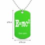 שרשרת דיסקיט מאלומיניום בעיצוב אישי עם השם שלך בעיצוב נוסחת אלברט איינשטיין גודל הדיסקיט 2.9 × 5 ס"מ
