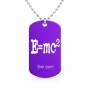 שרשרת דיסקיט מאלומיניום בעיצוב אישי עם השם שלך בעיצוב נוסחת אלברט איינשטיין גודל הדיסקיט 2.9 × 5 ס"מ