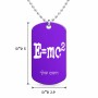 שרשרת דיסקיט מאלומיניום בעיצוב אישי עם השם שלך בעיצוב נוסחת אלברט איינשטיין גודל הדיסקיט 2.9 × 5 ס"מ