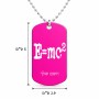 שרשרת דיסקיט מאלומיניום בעיצוב אישי עם השם שלך בעיצוב נוסחת אלברט איינשטיין גודל הדיסקיט 2.9 × 5 ס"מ