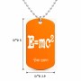 שרשרת דיסקיט מאלומיניום בעיצוב אישי עם השם שלך בעיצוב נוסחת אלברט איינשטיין גודל הדיסקיט 2.9 × 5 ס"מ