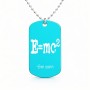 שרשרת דיסקיט מאלומיניום בעיצוב אישי עם השם שלך בעיצוב נוסחת אלברט איינשטיין גודל הדיסקיט 2.9 × 5 ס"מ