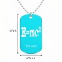 שרשרת דיסקיט מאלומיניום בעיצוב אישי עם השם שלך בעיצוב נוסחת אלברט איינשטיין גודל הדיסקיט 2.9 × 5 ס"מ