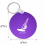 מחזיק מפתחות בצורת עיגול בעיצוב אישי עם השם שלך בעיצוב לגלוש - גלישה - שייט גודל המחזיק 5 × 5 ס"מ
