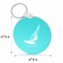 מחזיק מפתחות בצורת עיגול בעיצוב אישי עם השם שלך בעיצוב לגלוש - גלישה - שייט גודל המחזיק 5 × 5 ס"מ