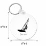 מחזיק מפתחות בצורת עיגול בעיצוב אישי עם השם שלך בעיצוב לגלוש - גלישה - שייט גודל המחזיק 5 × 5 ס"מ
