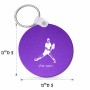 מחזיק מפתחות בצורת עיגול בעיצוב אישי עם השם שלך בעיצוב שחקן טניס גודל המחזיק 5 × 5 ס"מ