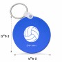 מחזיק מפתחות בצורת עיגול בעיצוב אישי עם השם שלך בעיצוב כדור כדורעף גודל המחזיק 5 × 5 ס"מ