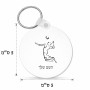 מחזיק מפתחות בצורת עיגול בעיצוב אישי עם השם שלך בעיצוב שחקן כדורעף גודל המחזיק 5 × 5 ס"מ