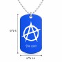 שרשרת דיסקיט מאלומיניום בעיצוב אישי עם השם שלך בעיצוב אנרכיה גודל הדיסקיט 2.9 × 5 ס"מ