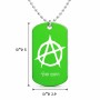 שרשרת דיסקיט מאלומיניום בעיצוב אישי עם השם שלך בעיצוב אנרכיה גודל הדיסקיט 2.9 × 5 ס"מ