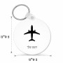 מחזיק מפתחות בצורת עיגול בעיצוב אישי עם השם שלך בעיצוב טייס - טייס גודל המחזיק 5 × 5 ס"מ