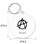 מחזיק מפתחות בצורת עיגול בעיצוב אישי עם השם שלך בעיצוב אנרכיה גודל המחזיק 5 × 5 ס"מ