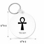 מחזיק מפתחות בצורת עיגול בעיצוב אישי עם השם שלך בעיצוב אנק - מפתח החיים המצרי גודל המחזיק 5 × 5 ס"מ