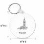 מחזיק מפתחות בצורת עיגול בעיצוב אישי עם השם שלך בעיצוב ביג בן גודל המחזיק 5 × 5 ס"מ