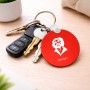 מחזיק מפתחות בצורת עיגול בעיצוב אישי עם השם שלך בעיצוב צ'ה גווארה גודל המחזיק 5 × 5 ס"מ