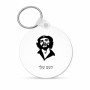 מחזיק מפתחות בצורת עיגול בעיצוב אישי עם השם שלך בעיצוב צ'ה גווארה גודל המחזיק 5 × 5 ס"מ