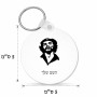 מחזיק מפתחות בצורת עיגול בעיצוב אישי עם השם שלך בעיצוב צ'ה גווארה גודל המחזיק 5 × 5 ס"מ