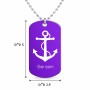 שרשרת דיסקיט מאלומיניום בעיצוב אישי עם השם שלך בעיצוב לעגן גודל הדיסקיט 2.9 × 5 ס"מ