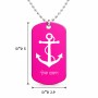 שרשרת דיסקיט מאלומיניום בעיצוב אישי עם השם שלך בעיצוב לעגן גודל הדיסקיט 2.9 × 5 ס"מ