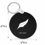 מחזיק מפתחות בצורת עיגול בעיצוב אישי עם השם שלך בעיצוב נוצת נוצה גודל המחזיק 5 × 5 ס"מ