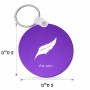 מחזיק מפתחות בצורת עיגול בעיצוב אישי עם השם שלך בעיצוב נוצת נוצה גודל המחזיק 5 × 5 ס"מ