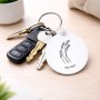 מחזיק מפתחות בצורת עיגול בעיצוב אישי עם השם שלך בעיצוב חיטה גלית זהב גודל המחזיק 5 × 5 ס"מ