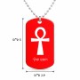 שרשרת דיסקיט מאלומיניום בעיצוב אישי עם השם שלך בעיצוב אנק - מפתח החיים המצרי גודל הדיסקיט 2.9 × 5 ס"מ