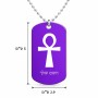 שרשרת דיסקיט מאלומיניום בעיצוב אישי עם השם שלך בעיצוב אנק - מפתח החיים המצרי גודל הדיסקיט 2.9 × 5 ס"מ