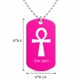 שרשרת דיסקיט מאלומיניום בעיצוב אישי עם השם שלך בעיצוב אנק - מפתח החיים המצרי גודל הדיסקיט 2.9 × 5 ס"מ