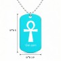 שרשרת דיסקיט מאלומיניום בעיצוב אישי עם השם שלך בעיצוב אנק - מפתח החיים המצרי גודל הדיסקיט 2.9 × 5 ס"מ