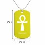 שרשרת דיסקיט מאלומיניום בעיצוב אישי עם השם שלך בעיצוב אנק - מפתח החיים המצרי גודל הדיסקיט 2.9 × 5 ס"מ