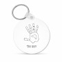 מחזיק מפתחות בצורת עיגול בעיצוב אישי עם השם שלך בעיצוב יד גודל המחזיק 5 × 5 ס"מ