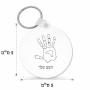 מחזיק מפתחות בצורת עיגול בעיצוב אישי עם השם שלך בעיצוב יד גודל המחזיק 5 × 5 ס"מ