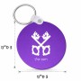 מחזיק מפתחות בצורת עיגול בעיצוב אישי עם השם שלך בעיצוב מפתחות גודל המחזיק 5 × 5 ס"מ