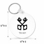 מחזיק מפתחות בצורת עיגול בעיצוב אישי עם השם שלך בעיצוב מפתחות גודל המחזיק 5 × 5 ס"מ