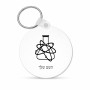 מחזיק מפתחות בצורת עיגול בעיצוב אישי עם השם שלך בעיצוב מעבדה גודל המחזיק 5 × 5 ס"מ