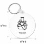 מחזיק מפתחות בצורת עיגול בעיצוב אישי עם השם שלך בעיצוב מעבדה גודל המחזיק 5 × 5 ס"מ