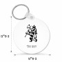 מחזיק מפתחות בצורת עיגול בעיצוב אישי עם השם שלך בעיצוב אריה גודל המחזיק 5 × 5 ס"מ