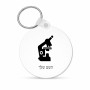 מחזיק מפתחות בצורת עיגול בעיצוב אישי עם השם שלך בעיצוב מיקרוסקופ גודל המחזיק 5 × 5 ס"מ