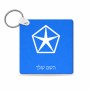 מחזיק מפתחות בצורת ריבוע בעיצוב אישי עם השם שלך בעיצוב קרייזלר גודל המחזיק 5 × 5 ס"מ