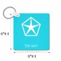 מחזיק מפתחות בצורת ריבוע בעיצוב אישי עם השם שלך בעיצוב קרייזלר גודל המחזיק 5 × 5 ס"מ