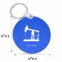 מחזיק מפתחות בצורת עיגול בעיצוב אישי עם השם שלך בעיצוב באר נפט גודל המחזיק 5 × 5 ס"מ