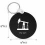 מחזיק מפתחות בצורת עיגול בעיצוב אישי עם השם שלך בעיצוב באר נפט גודל המחזיק 5 × 5 ס"מ