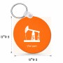 מחזיק מפתחות בצורת עיגול בעיצוב אישי עם השם שלך בעיצוב באר נפט גודל המחזיק 5 × 5 ס"מ